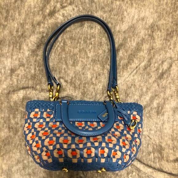 SOLD- COACH Woven Tote 16 Lake Multicolor - Picture 12 of 12